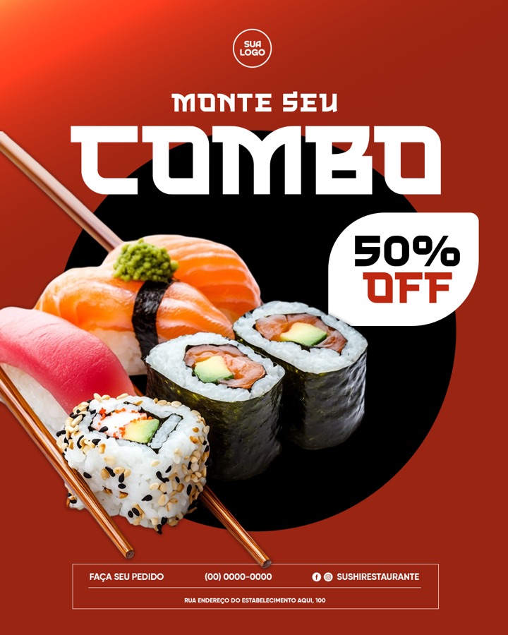 Arte pronta pra restaurante de sushi